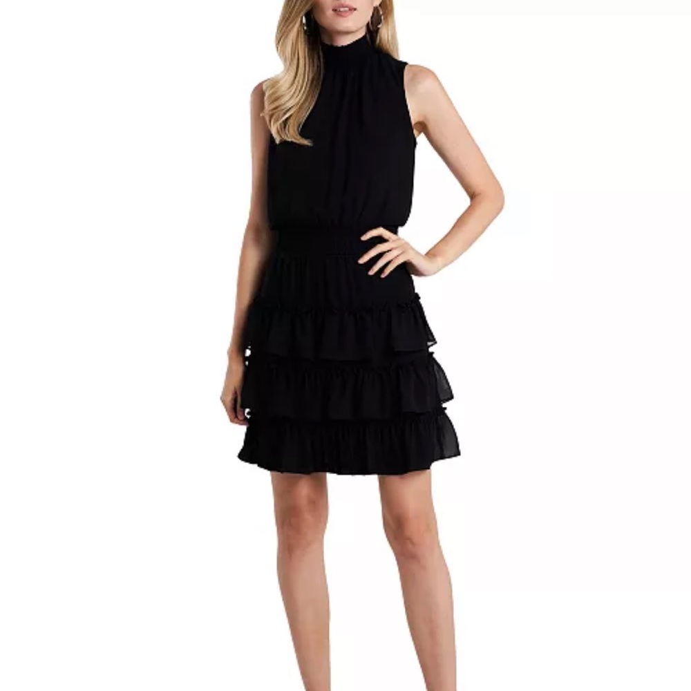Chic Black Ruffled Dress
